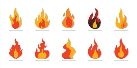 Pixel Art Fire Icons Collection