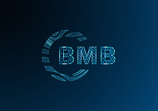 BMB low poly letter logo vector design. BMB lower poly logo design. BMB unique low poly logo design.