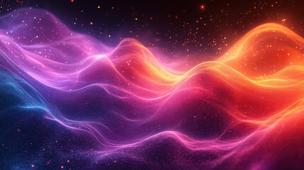 Obraz premium Abstract vibrant wavy energy flow