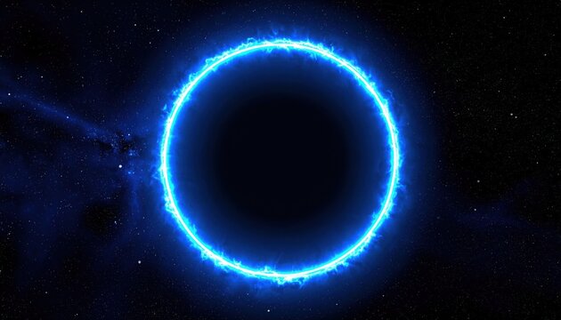 Cosmic blue ring frame - Powered by Adobe