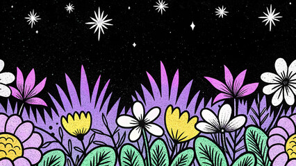 Blue Sky with Flowers – Spring, Nature, Blooming, Hill, Landscape, Daylight