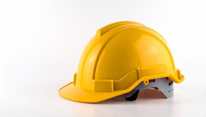 Bright Yellow Hard Hat: Essential Safety Helmet for Construction & Industry on white background 