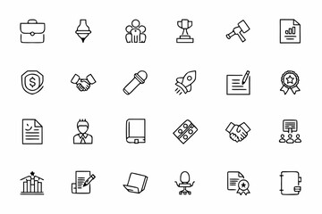 A modern line art bundle portraying licensing agreements, business deals, and franchising concepts in a minimal, symbolic flow. Perfect for startup visuals, legal branding, and consulting tools.