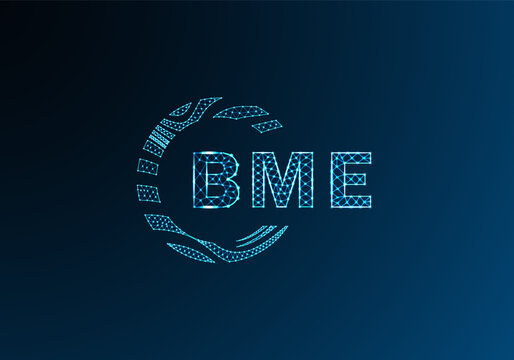 BME low poly letter logo vector design. BME lower poly logo design. BME unique low poly logo design.