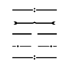 Set of Vintage decorative lines. text dividers. Line border. Lines separators, Borders, Vintage dividers, Underline elements. Divider set vector. Vector illustration. Line dividers.	
