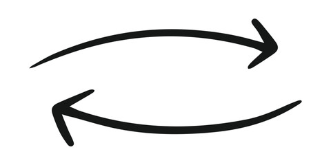 Bold crayon drawn arrows set Collection of thick kid grunge geometric abstract arrows Grunge doodle black different directions. Vector elements with pencil texture, scribble icons