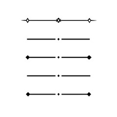 Set of Vintage decorative lines. text dividers. Line border. Lines separators, Borders, Vintage dividers, Underline elements. Divider set vector. Vector illustration. Line dividers.	