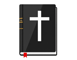 Obraz premium Christian Bible with cross isolated on transparent background PNG