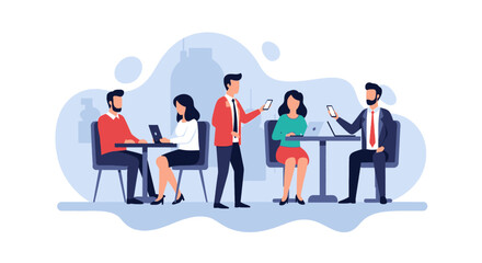 Teamwork, Collaboration, and Business Meeting Illustration for Websites and Presentations