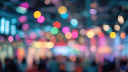The Blurry Colorful Lights Creating a Festive Atmosphere at an Event