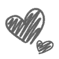 黒いクレヨンのハートイラスト｜Black Crayon Hearts – Hand-Drawn Love Sketch
