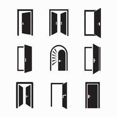 Collection of Various Open Doors Icons
