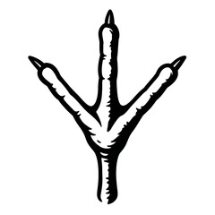 Three-Toed Bird Footprint - A Symbol of Following a Path or Nature