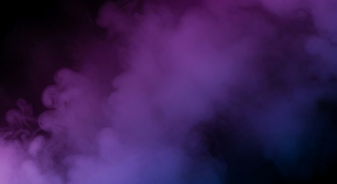 Mystical purple smoke effect on a dark background, creating a captivating and dreamy atmosphere
