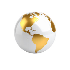 Fototapeta premium White globe with gold accents, symbolizing a golden age of peace