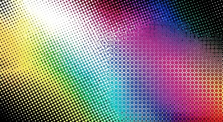 Vibrant halftone pattern with a gradient of colors creates a modern effect