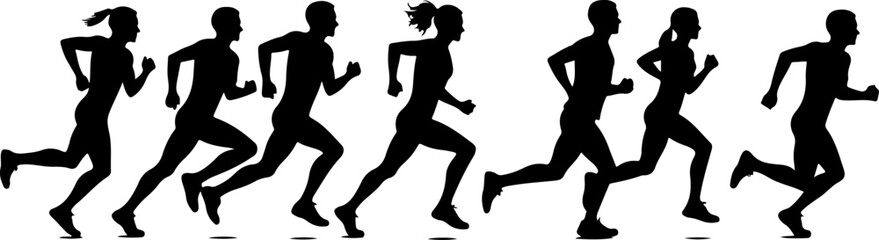 Fototapeta premium Running Woman Silhouette Sequence – Fitness, Motion & Animation Graphic