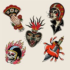 
Vintage collage collection element,retro sticker design