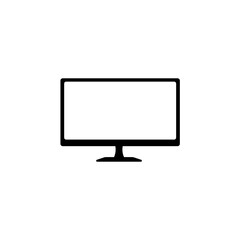 Computer monitor icon. Trendy thin frame monitor mock up with blank screen. Vector illustration