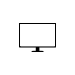 Computer monitor icon. Trendy thin frame monitor mock up with blank screen. Vector illustration