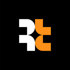 Letter RT with star creative monogram logo