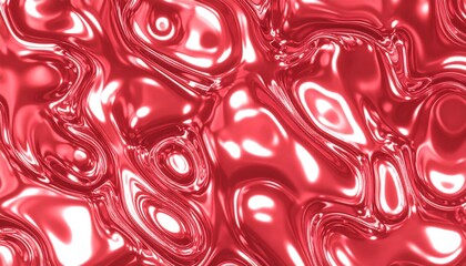 Abstract liquid red texture with swirling patterns.