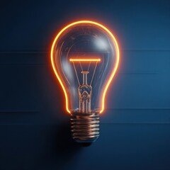 Nice photo of outline glowing light bulb.