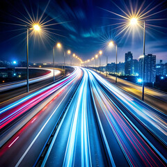 abstract dynamic road at night a visual represent