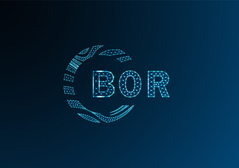 BOR low poly letter logo vector design. BOR lower poly logo design. BOR unique low poly logo design.