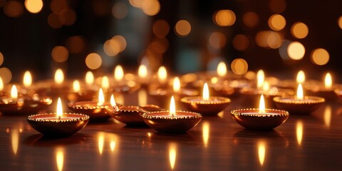 The enchanting glow of candles illuminating a festive celebration scene