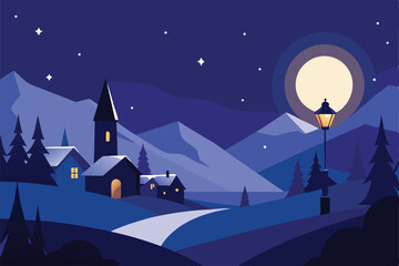 Fototapeta premium magical night scene with stars shining above a sn (1).eps