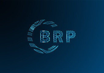 BRP low poly letter logo vector design. BRP lower poly logo design. BRP unique low poly logo design.