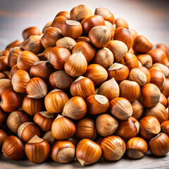 a delicious pile of hazelnuts ready to be enjoyed
