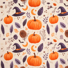 Elegant halloween decorative design featuring carved orange spheres