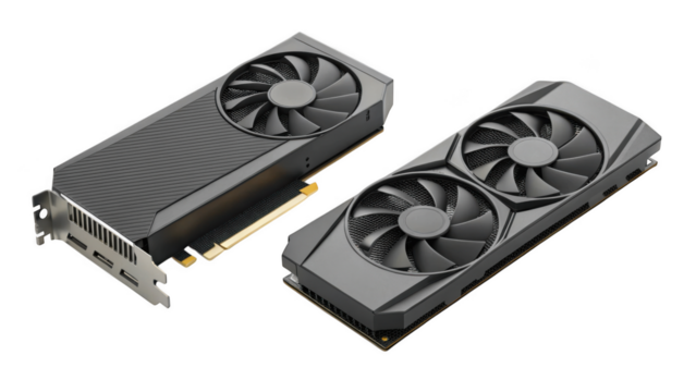 different style Computer graphic card isolated on transparent 