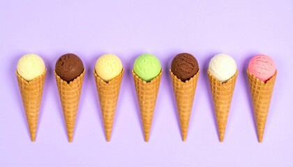 Ice cream cones in various colors (1)
