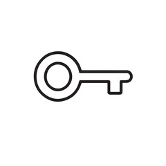 Key icon, silhouette vector, symbol on white background