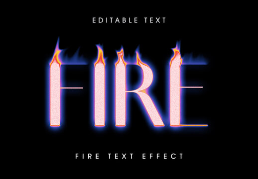 Fire Text Effect Mockup Template for Burning Typography