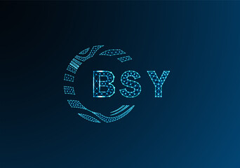 BSY low poly letter logo vector design. BSY lower poly logo design. BSY unique low poly logo design.