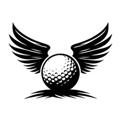 Golf ball on wings vector 