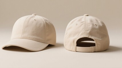 beige baseball cap