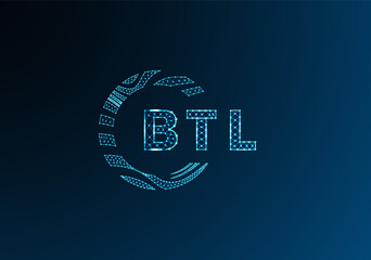 BTL low poly letter logo vector design. BTL lower poly logo design. BTL unique low poly logo design.