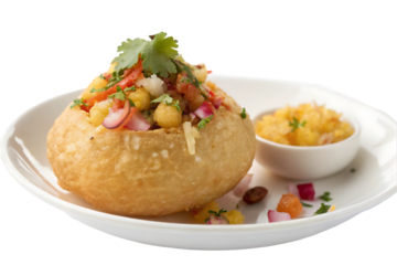 Stuffed Puri with Garnish