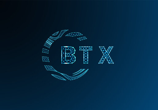 BTX low poly letter logo vector design. BTX lower poly logo design. BTX unique low poly logo design.