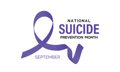 National Suicide Prevention Awareness Month. Raise Awareness This Suicide Prevention Month, Break the Silence. realstic ribbon. You are not alone. vector banner and social media, background design
