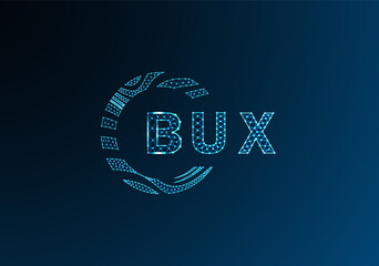 BUX low poly letter logo vector design. BUX lower poly logo design. BUX unique low poly logo design.