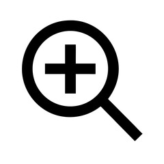 Fototapeta premium Zoom In Icon with Magnifying Glass and Plus Sign Vector