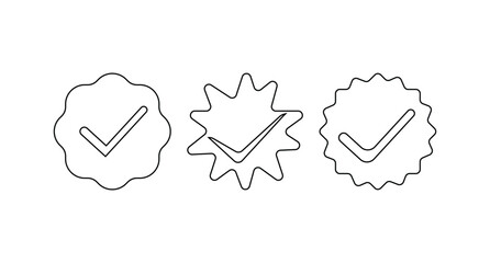 Verified badge profile set,  check mark icon, Social media verification icons, Vector illustration EPS 10.