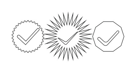 check mark badge icons, check mark icons, Tick mark symbol, Profile verified badge, vector illustration EPS 10.