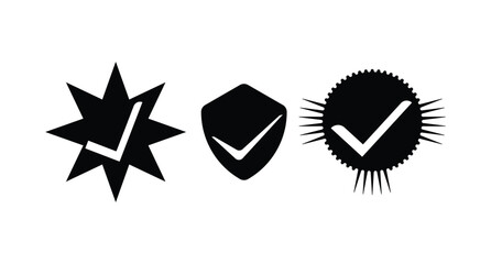Checkmark icon,  tick social media icon, Verified badge profile set, Profile verification icon, vector illustration EPS 10.